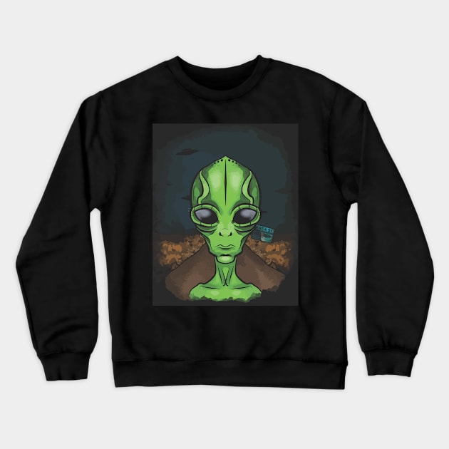 Alien Desing Crewneck Sweatshirt by SGcreative